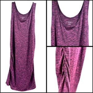 3x25* Liz Lange Maternity Sleeveless Purple Midi Dress Jersey Stretch Comfy